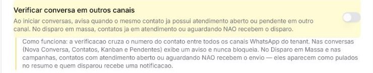 Configuração do Atendeu Rápido para verificar conversas ativas do contato em outros canais
