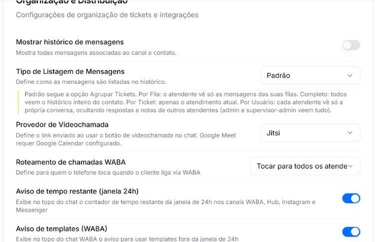 Configuração Roteamento de chamadas WABA no Atendeu Rápido